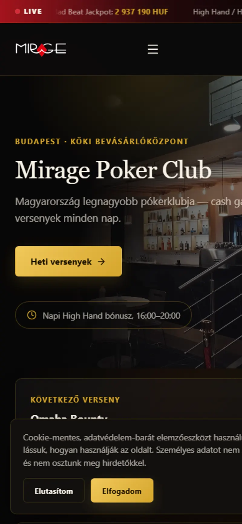Mirage Poker Club mobile