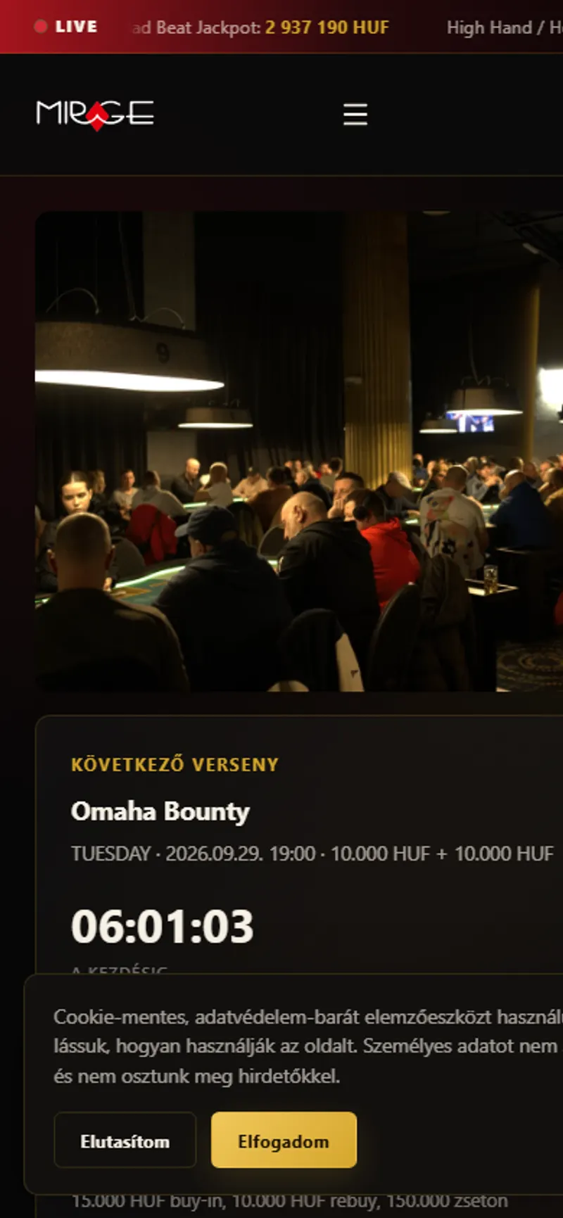 Mirage Poker Club mobile