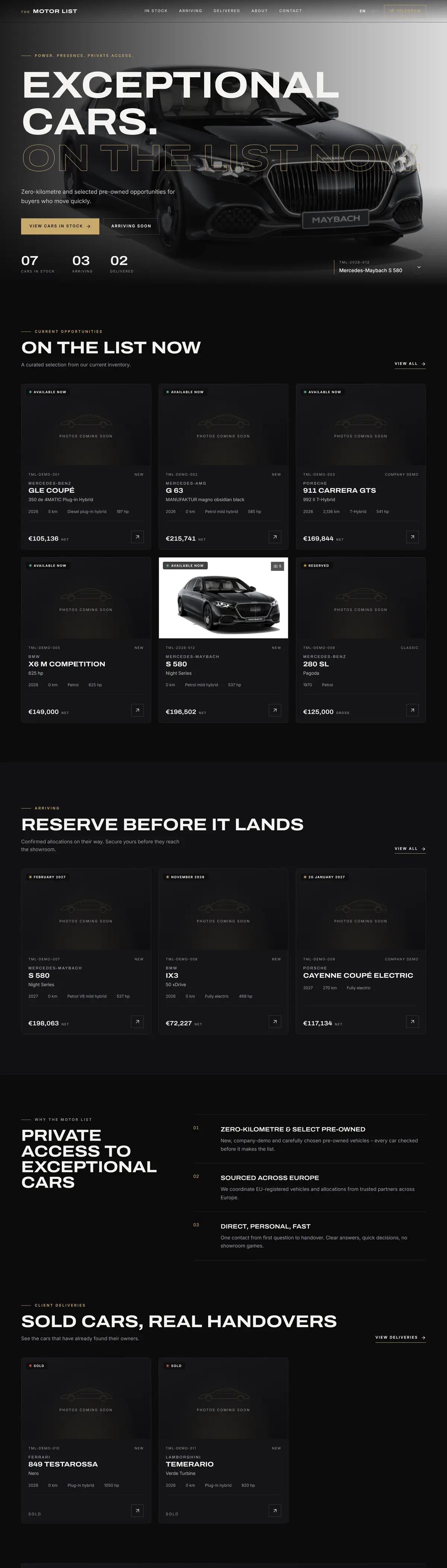 The Motor List: full page